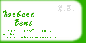 norbert beni business card